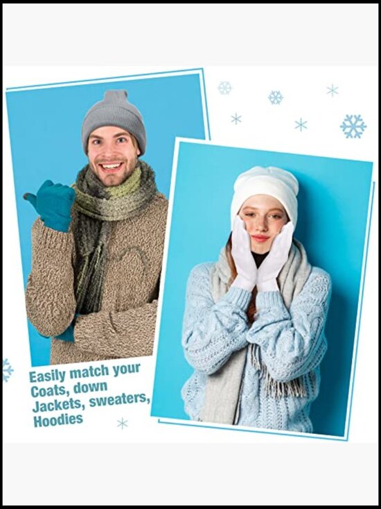 24 Pcs Unisex Winter Beanie & Glove Set - Acrylic Knit Hat & Gloves Combo Pack main image 7
